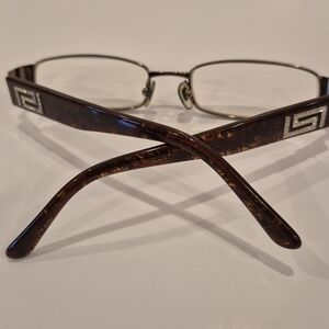 Versace Glasses - Brown Tortoise Shell Glasses with Silver Detail
